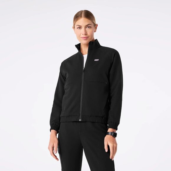 Figs Sydney Scrub Jacket in Black Size X-Small